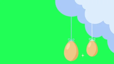 4K video Easter Footage with Egg Illustration on Green Screen Background Stock Footage 285052086