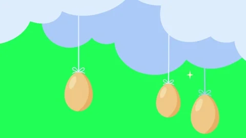 4K video Easter Footage with Egg Illustration on Green Screen Background Stock Footage 285052098