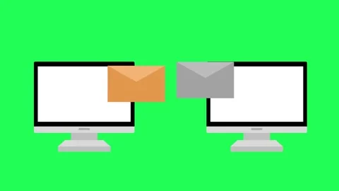 4K video email Footage with computer and email Illustration Stock Footage 288790857