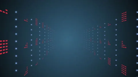 4k video of empty blue corridor design. Stock Footage 157155014