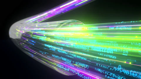 4k Video Fiber Optics Data Stream. Prores 444 Stock Footage 162950197