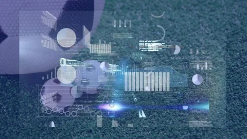 4k video of a field with digital interface and blue inbox on green screen. Stock Footage 328709540