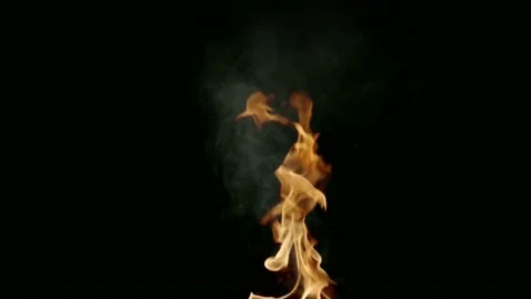 4K video of fire flame and the smoke is moving slowly in the frame. Stock Footage 138698175