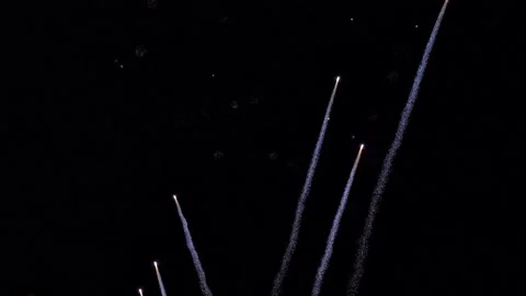4k video. Fireworks in the night sky Stock Footage 154414230