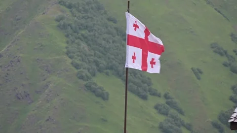 4k Video of the Flag of Georgia Stock Footage 248380820