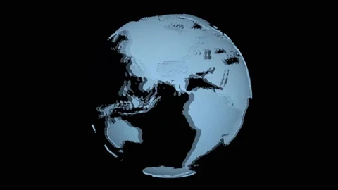 4K video flyby of digital planet earth on black background Stock Footage 152340623
