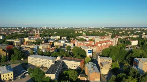 4K video from flying drone to Riga city.Latvia, Baltics Видео 317310966