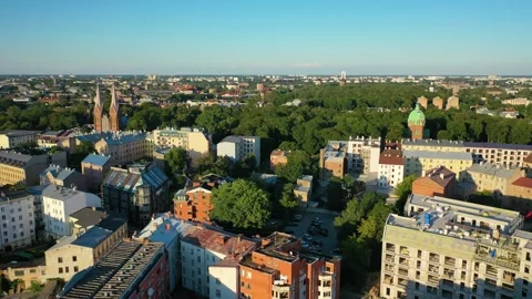 4K video from flying drone to Riga city.Latvia, Baltics Stock Footage 317310978