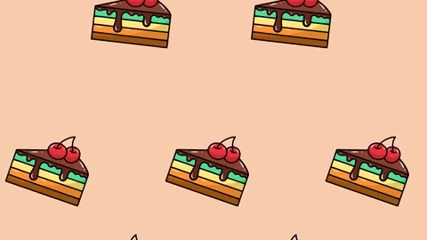 4K video Footage with cake pattern. Dessert spinning and falling down Stock Footage 274393403