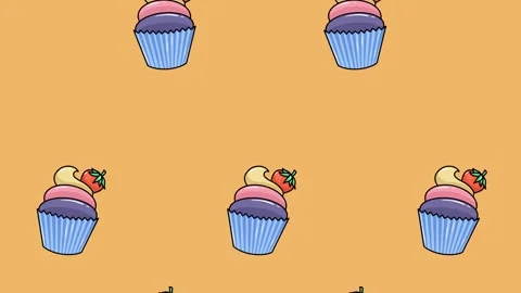 4K video Footage with cake pattern. Dessert spinning and falling down Stock Footage 274393428