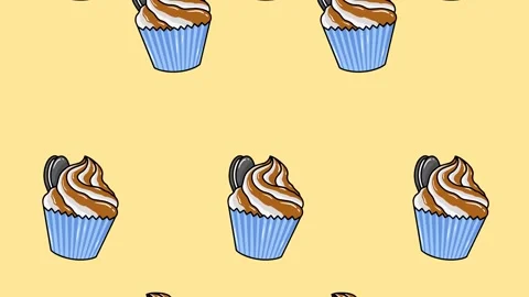 4K video Footage with cake pattern. Dessert spinning and falling down Stock Footage 274393433