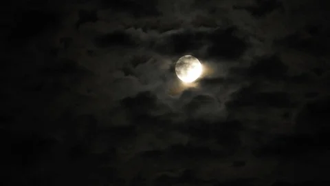 4k video full moon in the sky. Full moon at night with clouds Stock Footage 120357973