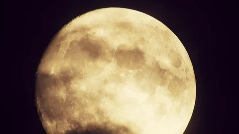 4k video full moon in the sky. Full moon at night with clouds Stock Footage 120358077