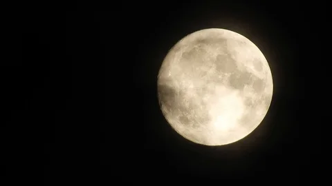 4k video full moon in the sky. Full moon at night with clouds 스톡 동영상 120358193