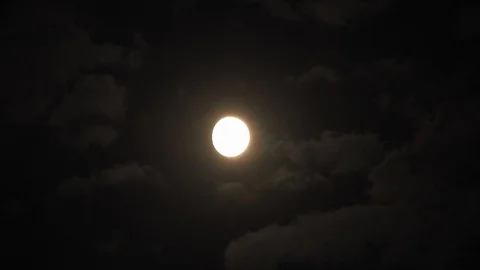 4k video full moon in the sky. Full moon at night with clouds Stock Footage 120358248