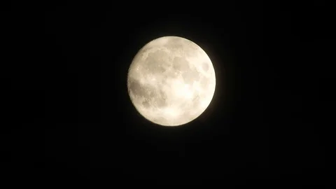 4k video full moon in the sky. Full moon at night with clouds 스톡 동영상 120358317