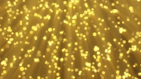 4k Video. Gold Bokeh background. Xmas golden lights. 3d Render. Stock Footage 256974976