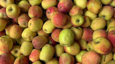 4k video of group of apples in a local market. Food and fruit concept. Stock Footage 262450179
