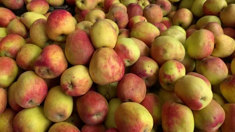 4k video of group of apples in a local market. Food and fruit concept. Stock Footage 262450405