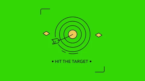 4k video of hit the target icon with loopable elements. 動画素材 168840419