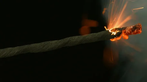 4k video ignition wick of dynamite, close-up. Stock Footage 39203762