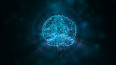 4k video of illuminating brain frame changing colours over dark background. Vídeo Stock 121815645