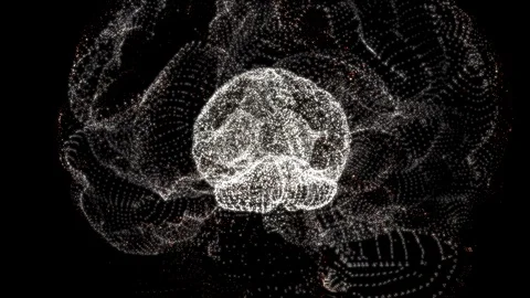 4k video of illuminating brain inside another transparent brain frame over dark Stock Footage 121799903