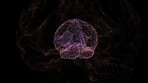 4k video of illuminating brain inside another transparent brain frame over dark Stock Footage 121812073