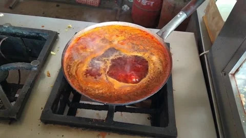 4K Video of indian dish preparing on gas. Stock Footage 248708635