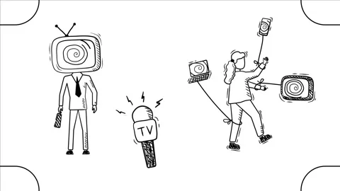 4k video of infowar set in doodle style on white background. Stockbeeldmateriaal 189781634