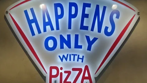 4K Video of It happens only with Pizza. Stock Footage 294700891