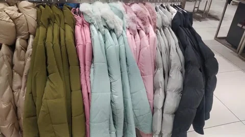 4K Video of jackets during winter season. Stock Footage 294983727