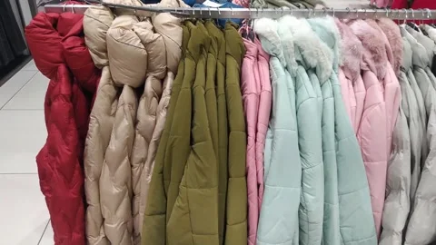 4K Video of jackets during winter season. Stock Footage 294983755