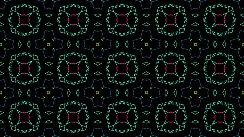 4k video kaleidoscope neon pattern background Stock Footage 201318398