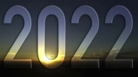 4K video of a landscape at sunset, new year 2022. Stock Footage 159965832
