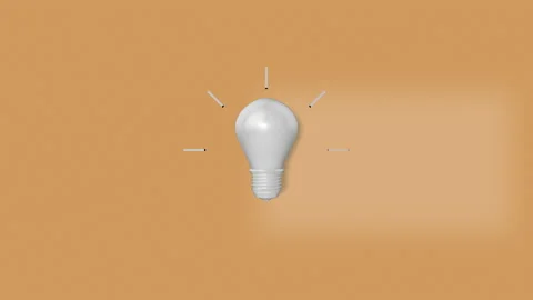 4k video of light bulb icon with rays emanating from it. Stock Footage 143083293
