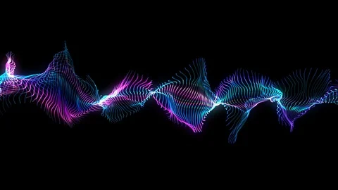 4K video. Lines abstract. Looped animation. Wave pattern. Dotted lines Stock Footage 119376804