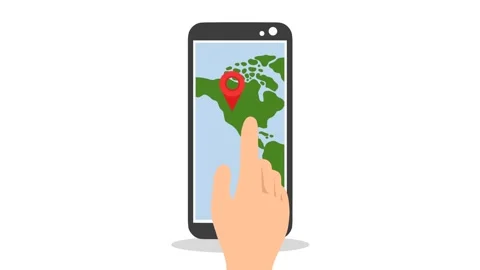 4K video Map Footage with hand, smartphone, world map and Pin Location Stock Footage 285473038