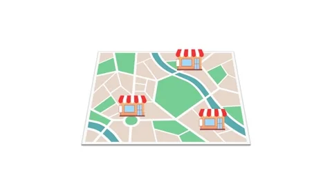 4K video Map Footage with Map and Pin Location on White Screen Background Stock-Footage 285051564