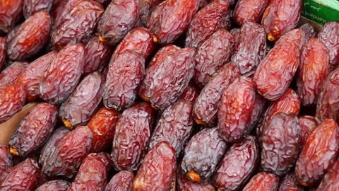 4K Video Medjool Dates Showing Texture and Size Grading Categories Stock Footage 330424598