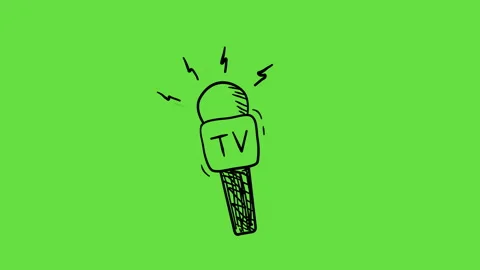 4k video of microphone in doodle style on green background. 库存影片 201157113