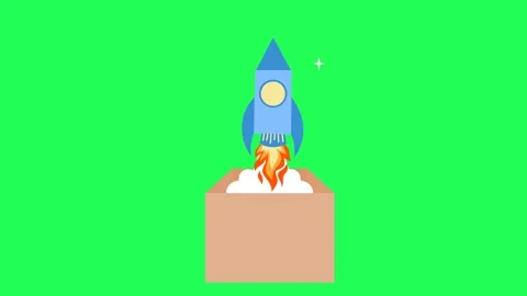 4K video Money Footage with Box and rocket on Green Screen Stock Footage 295334553