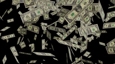 4K Video motion graphic animation with Dollar Bills Green Screen Stock Footage 285386384