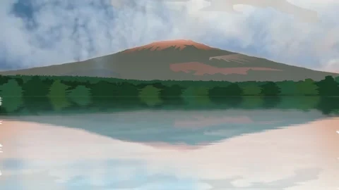 4K video of mountain landscape with reflection on the water Stock Footage 139173161