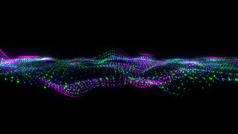 4k Video. Neon particles background. 3d Render. Abstract art animation Stock Footage 256972369