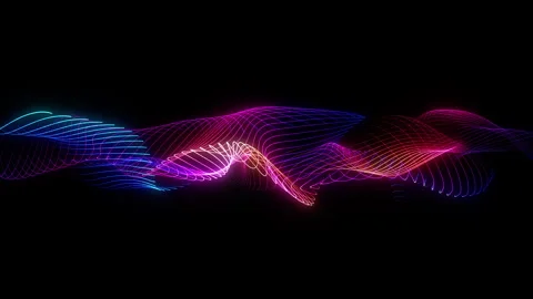 4k Video. Neon particles background. 3d Render. Abstract art animation Stock Footage 256972570