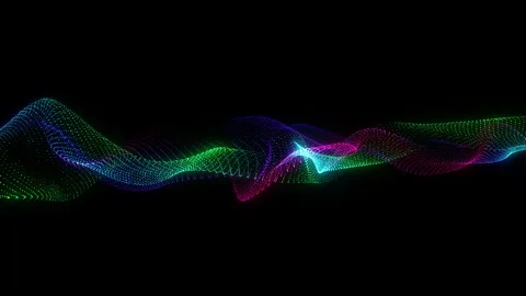 4k Video. Neon particles background. 3d Render. Abstract art animation Stock Footage 256972639