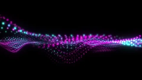 4k Video. Neon particles background. 3d Render. Abstract art animation Stock Footage 256973182