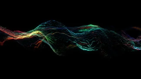 4k Video. Neon particles background. 3d Render. Abstract art animation Stock Footage 256975466