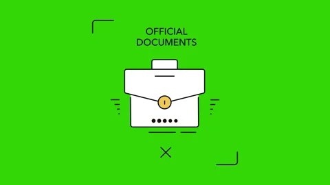 4k video of official document sketch on green background. Stockbeeldmateriaal 162918224